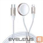 Strap Joyroom  Joyroom 2 in 1 Lightning cable and inductive charger for Apple Watch 1.5m white (S-IW012) 