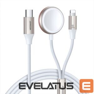 Siksniņa Joyroom  Joyroom 2 in 1 Lightning cable and inductive charger for Apple Watch 1.5m white (S-IW012) 