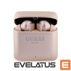 Wired headphones Guess  Guess GUTWSSU20ALEGP TWS Bluetooth Earphones + Dock Rose Gold/Rose Gold Printed Logo 
