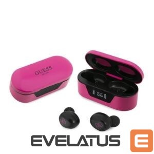 Wired headphones Guess  Guess GUTWST31EM TWS Bluetooth headphones + magenta docking station 