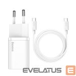 Адаптер Baseus  Baseus Si USB-C 25W 3A fast charger with USB-C / USB-C 1m cable - white 