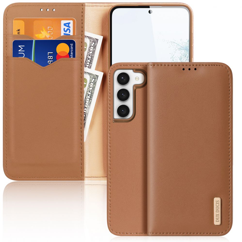 Tagakaaned Dux Ducis Dux Ducis Hivo case Samsung Galaxy S23+ flip cover wallet stand RFID blocking brown