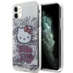 Aizmugurējais vāciņš Hello Kitty  Hello Kitty IML Kitty On Bricks Graffiti case for iPhone 11 / Xr - white 
