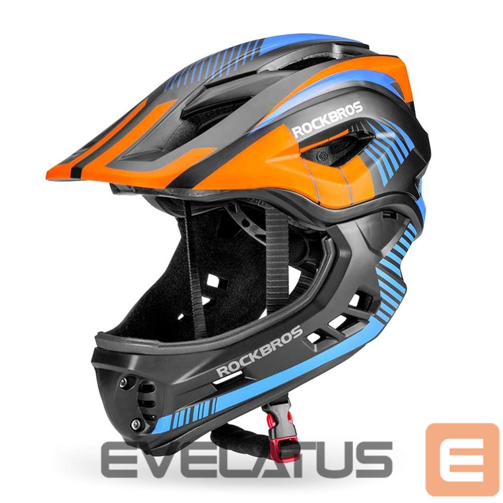 Bicycle accessory Rockbros Rockbros TT-32SOBL-S children's bicycle helmet with removable chinbar, size S - black and orange