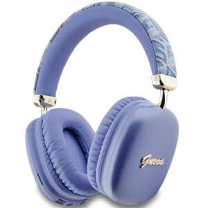 Aizmugurējais vāciņš Guess  Guess GCube Metallic Script Logo Bluetooth on-ear headphones - purple 