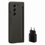 Citas preces Samsung  [RETURNED ITEM] Silicone Case Set for Samsung Galaxy Z Fold 5 Slim Case with Stylus + 25W USB C Wall Charger - Black 