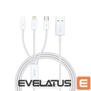 Kabelis Baseus  Baseus Superior Series USB-A - USB-C / Lightning / micro USB 3.5A cable 1m - white