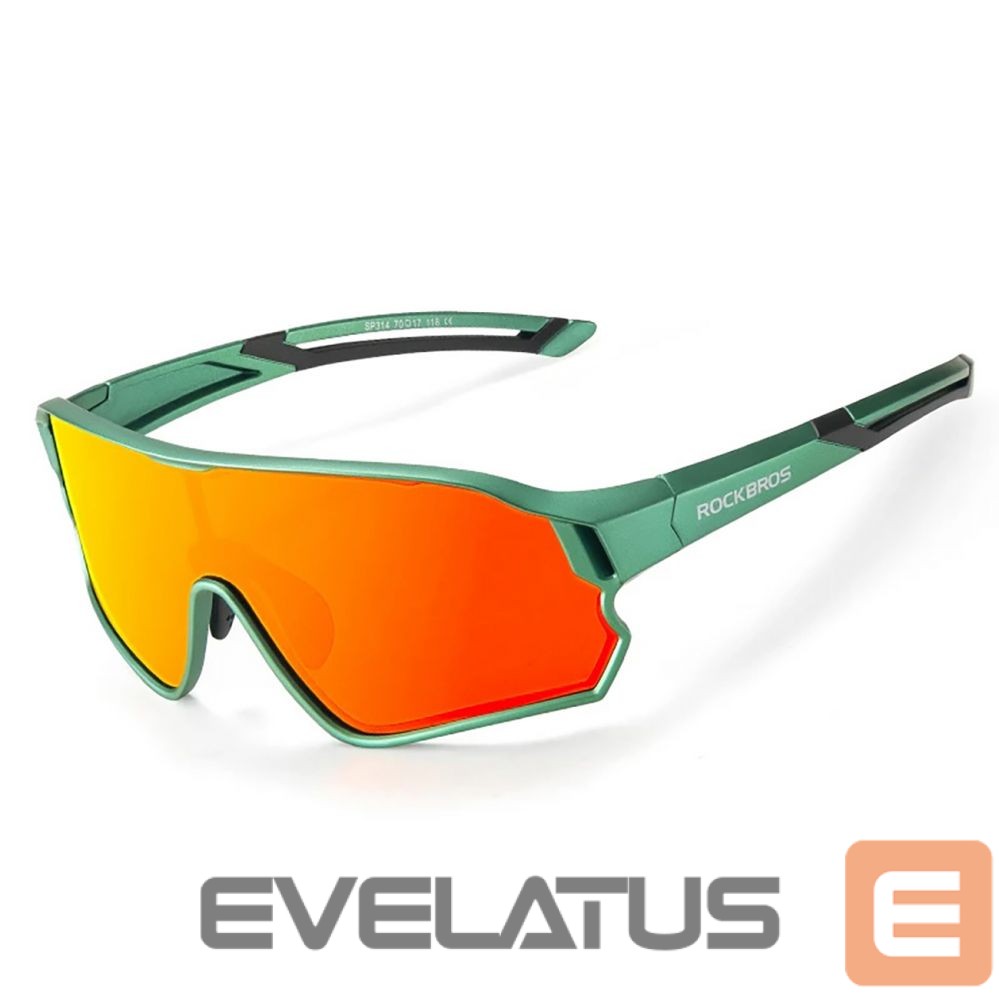 Bicycle accessory Rockbros Rockbros 14110009002 polarized cycling glasses for children 8-14 years old - green