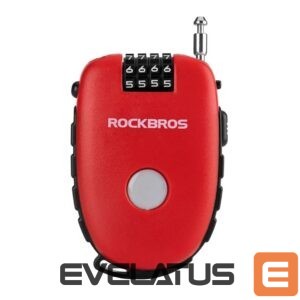 Dviračio priedas Rockbros  Rockbros 32420981001 bicycle lock with retractable cable - red 