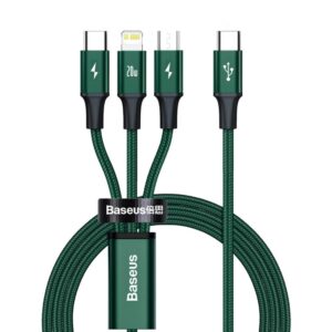 Other goods Baseus  Baseus Rapid Series 3in1 USB-C - USB-C / Lightning / micro USB cable 20W PD 1.5m - green 