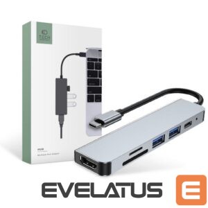 Other Computer Accessory Tech-Protect  HUB Tech-Protect V4 6in1 USB-C - USB-A 3.0 / USB-A 2.0 / USB-C / HDMI / micro SD / TF / SD card reader - gray 