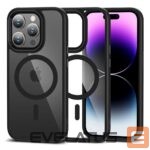 Back panel cover Tech-Protect - Tech-Protect MagMat MagSafe iPhone 15 Pro Case - Clear Black 