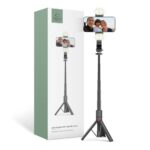 Kaameratarvik Tech-Protect  Tech-Protect L05S Bluetooth Selfie Stick with Tripod up to 105cm with LED Light - Black 