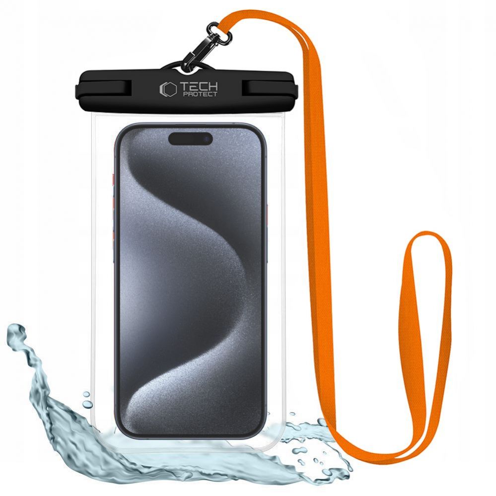 Teised Tech-Protect Tech-Protect Waterproof Case UWC7 waterproof for devices up to 6.9" - black and orange