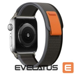 Siksniņa Tech-Protect  Tech-Protect Nylon Strap for Apple Watch 4/5/6/7/8/9/SE/Ultra 1/2 (42/44/45/49 mm) - Black & Orange 