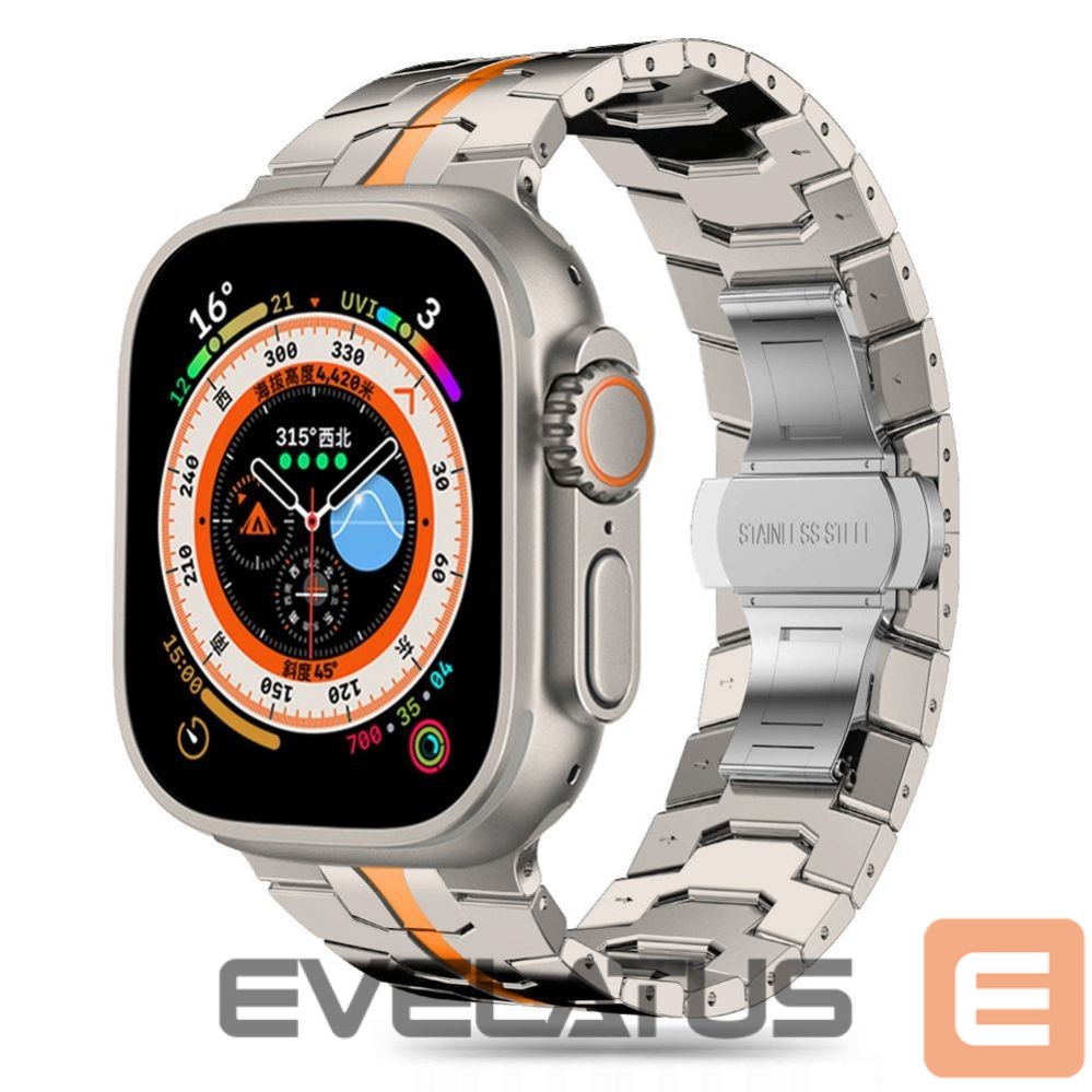 Strap Tech-Protect Tech-Protect Stainless Line Bracelet for Apple Watch 4 / 5 / 6 / 7 / 8 / 9 / SE / Ultra 1 / 2 (42/44/45/49 mm) - Titanium Orange