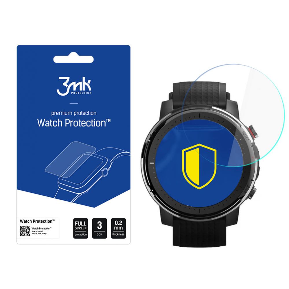 Protective glass 3MK 3mk Watch Protection v. FlexibleGlass hybrid glass on Xiaomi Amazfit Stratos 3