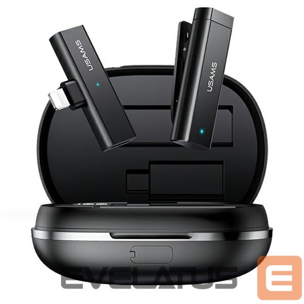 Bezvadu austiņas USAMS USAMS Bezprzewodowy mikrofon krawatowy ENC 2.4G Wireless Lavalier Microphone Lightning ZB244MKF01 (US-ZB244)