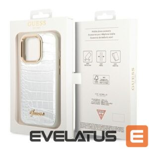 Aizmugurējais vāciņš Guess  Guess Croco Collection case for iPhone 14 Pro 6.1" - silver 