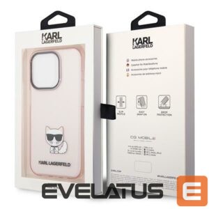 Aizmugurējais vāciņš Karl Lagerfeld  Karl Lagerfeld KLHCP14LCTTRI iPhone 14 Pro 6.1 "hardcase pink / pink Transparent Choupette Body 