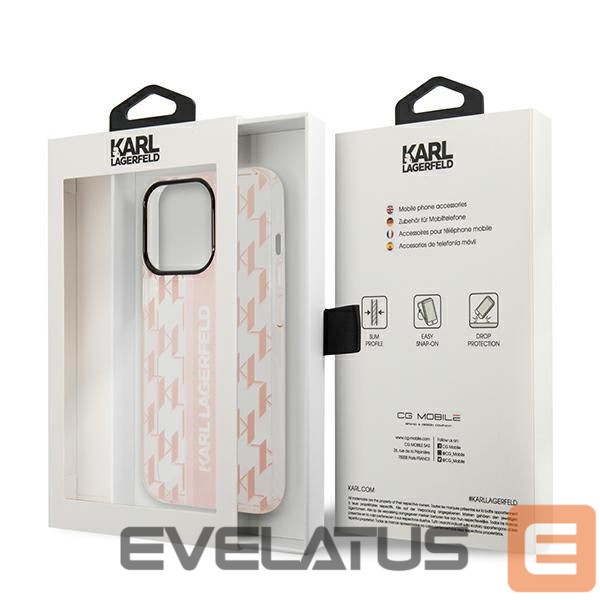 Back panel cover Karl Lagerfeld Karl Lagerfeld KLHCP14LHKLSPCP iPhone 14 Pro 6.1 "hardcase pink / pink Mono Vertical Stripe