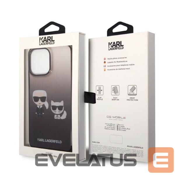 Back panel cover Karl Lagerfeld Karl Lagerfeld KLHCP14LTGKCK iPhone 14 Pro 6.1 "hardcase black / black Gradient Ikonik Karl & Choupette