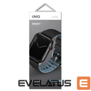 Nugarėlės dėklai UNIQ  Uniq Linus Apple Watch Series 4/5/6/7/8/SE/SE2/Ultra strap 42/44/45mm. Airosoft Silicone black/midnight black 