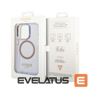 Aizmugurējais vāciņš Guess  Guess Gold Outline Translucent MagSafe Case for iPhone 14 Pro Max 6.7" - Purple 