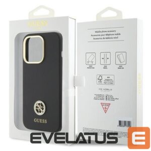 Nugarėlės dėklai Guess  Guess Silicone Logo Strass 4G case for iPhone 15 Pro Max - black 