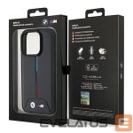 Back panel cover BMW  BMW Quilted Tricolor iPhone 15 Pro Case - Black 