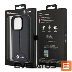 Aizmugurējais vāciņš BMW  BMW Quilted Tricolor iPhone 15 Pro Case - Black 