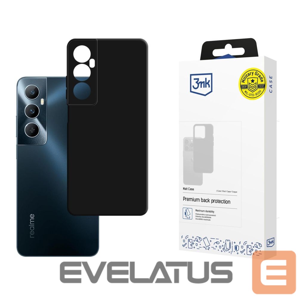 Back panel cover 3MK 3mk Matt Case for Realme C65 - Black
