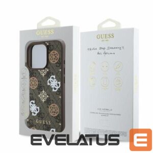 Nugarėlės dėklai Guess  Guess Peony On 4G Background MagSafe case for iPhone 16 Pro - brown 