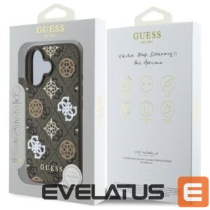 Nugarėlės dėklai Guess  Guess Peony On 4G Background MagSafe case for iPhone 16 - brown 