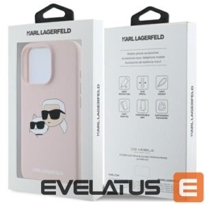 Nugarėlės dėklai Karl Lagerfeld  Karl Lagerfeld Silicone Case Heads Print MagSafe for iPhone 16 Pro - Pink 