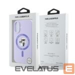 Nugarėlės dėklai Karl Lagerfeld  Karl Lagerfeld Silicone Karl&Choupette Heads Ring MagSafe Case for iPhone 16 Plus - Purple 