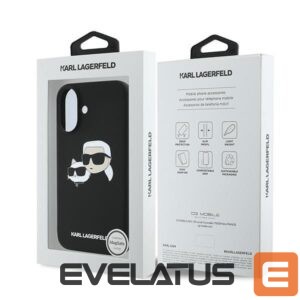 Nugarėlės dėklai Karl Lagerfeld  Karl Lagerfeld Silicone Case Nauble Heads Print MagSafe for iPhone 16 Plus - Black 