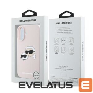 Nugarėlės dėklai Karl Lagerfeld  Karl Lagerfeld Silicone Case Heads Print MagSafe for iPhone 16 Plus - Pink 