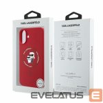 Back panel cover Karl Lagerfeld  Karl Lagerfeld Silicone Karl&Choupette Heads Ring MagSafe iPhone 16 Case - Red 