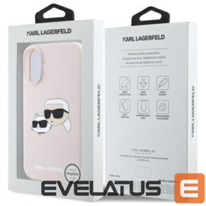 Nugarėlės dėklai Karl Lagerfeld  Karl Lagerfeld Silicone Case Heads Print MagSafe for iPhone 16 - Pink 