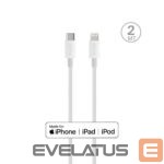Kabelis Puro Elektrik  Puro Plain Cable for Apple with MFI USB-C - Lightning 2.0 2.4A 2m - White 