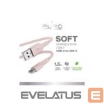 Kabelis Puro Elektrik  Puro Soft USB-A - USB-C Cable 1.5m - Pink 