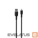 Kabelis Puro Elektrik  Puro Soft USB-A - Lightning Cable 1.5m Silicone - Black 