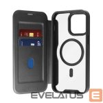 Back panel cover Puro  Puro Book Mag MagSafe Leather Case with Flap and Card Slot for iPhone 16 Pro Max - Black 