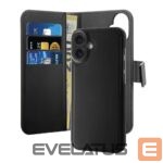 Tagakaaned Puro  Puro Wallet Detachable MagSafe 2in1 PU Leather Case with Flap and Wallet for iPhone 16 Plus - Black 