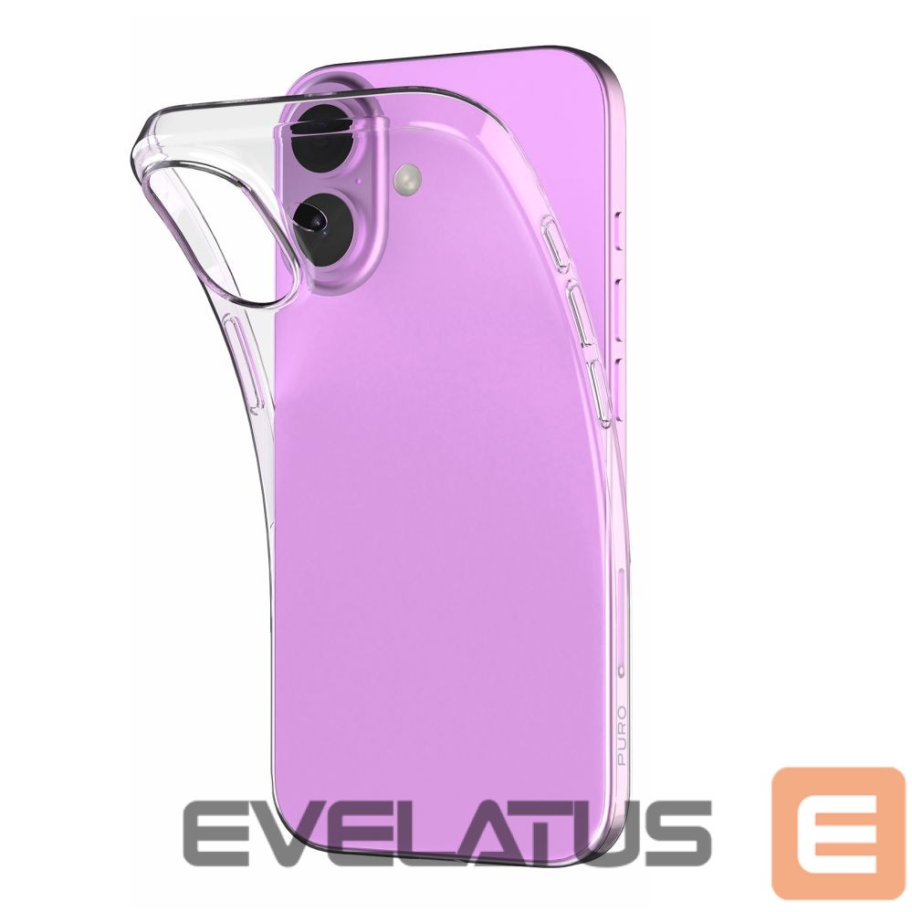 Back panel cover Puro Puro 03 Nude Silicone Case for iPhone 16 - Transparent