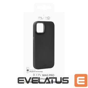 Back panel cover Puro  Puro Icon Mag Pro MagSafe Silicone Case for iPhone 15 - Black 