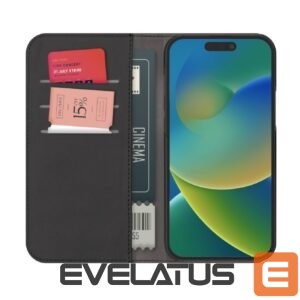 Nugarėlės dėklai Puro  Puro Wallet Detachable MagSafe 2in1 PU Leather Case with Flap and Wallet for iPhone 15 - Black 