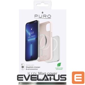Back panel cover Puro  Puro Icon Mag MagSafe Silicone Case for iPhone 14 Pro Max - Pink 