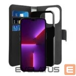 Aizmugurējais vāciņš Puro  Puro Wallet Detachable MagSafe 2in1 PU Leather Case with Flap and Wallet for iPhone 14 Pro - Black 